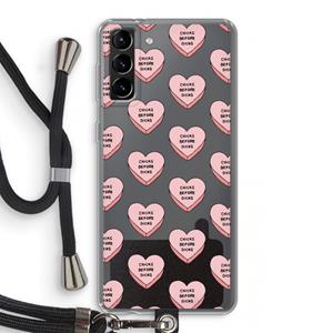 CaseCompany Chicks before dicks: Samsung Galaxy S21 Plus Transparant Hoesje met koord