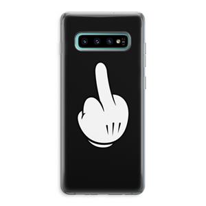 CaseCompany Middle finger black: Samsung Galaxy S10 Plus Transparant Hoesje
