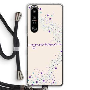 CaseCompany Sterren: Sony Xperia 1 III Transparant Hoesje met koord