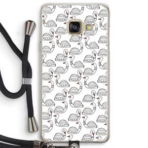 CaseCompany Zwanen: Samsung Galaxy A3 (2016) Transparant Hoesje met koord