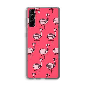 CaseCompany Flamingo: Samsung Galaxy S21 Plus Transparant Hoesje