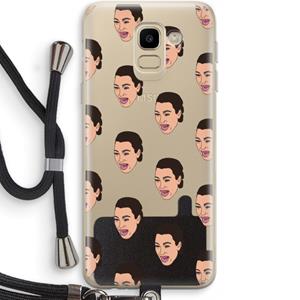 CaseCompany Ugly Cry Call: Samsung Galaxy J6 (2018) Transparant Hoesje met koord