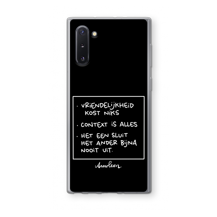 CaseCompany Mijn Motto's: Samsung Galaxy Note 10 Transparant Hoesje