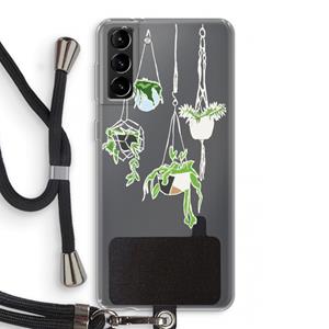 CaseCompany Hang In There: Samsung Galaxy S21 Plus Transparant Hoesje met koord