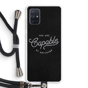 CaseCompany Capable: Samsung Galaxy A71 Transparant Hoesje met koord