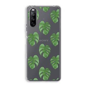 CaseCompany Monstera leaves: Sony Xperia 10 III Transparant Hoesje