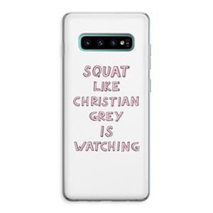 CaseCompany Christian Grey: Samsung Galaxy S10 Plus Transparant Hoesje