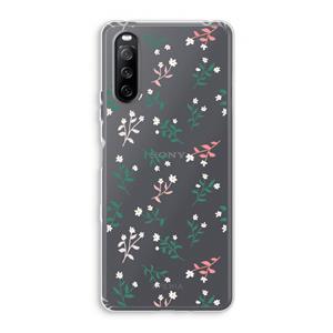 CaseCompany Small white flowers: Sony Xperia 10 III Transparant Hoesje