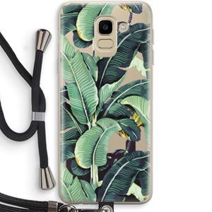 CaseCompany Bananenbladeren: Samsung Galaxy J6 (2018) Transparant Hoesje met koord