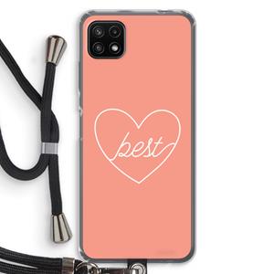 CaseCompany Best heart: Samsung Galaxy A22 5G Transparant Hoesje met koord