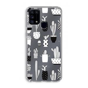 CaseCompany Cactusmotief: Samsung Galaxy M31 Transparant Hoesje