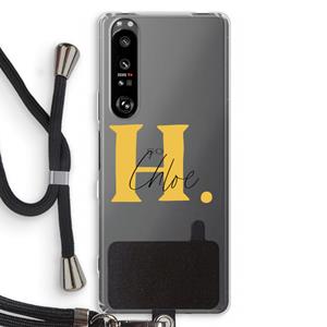 CaseCompany Amber Script: Sony Xperia 1 III Transparant Hoesje met koord
