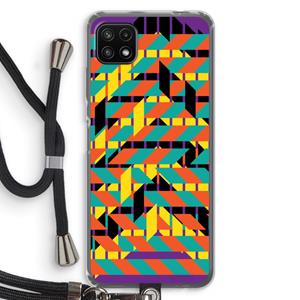 CaseCompany Skew Bee 2: Samsung Galaxy A22 5G Transparant Hoesje met koord