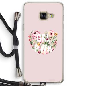 CaseCompany GRL PWR Flower: Samsung Galaxy A3 (2016) Transparant Hoesje met koord
