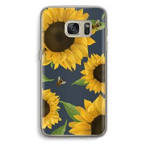 CaseCompany Sunflower and bees: Samsung Galaxy S7 Transparant Hoesje