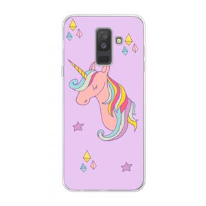 CaseCompany Roze eenhoorn: Samsung Galaxy A6 Plus (2018) Transparant Hoesje