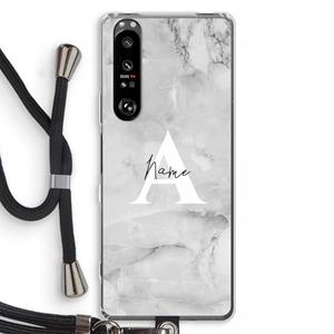 CaseCompany Ivory Marble: Sony Xperia 1 III Transparant Hoesje met koord