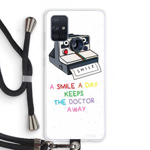 CaseCompany Smile: Samsung Galaxy A71 Transparant Hoesje met koord