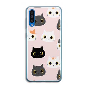 CaseCompany Katten: Samsung Galaxy A50 Transparant Hoesje
