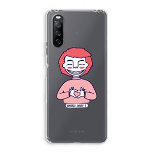 CaseCompany Hartje: Sony Xperia 10 III Transparant Hoesje