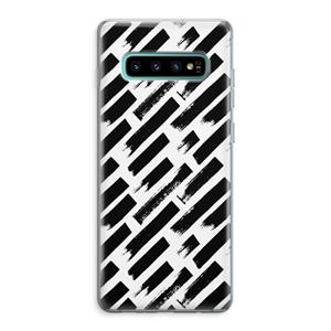 CaseCompany Zwarte vegen: Samsung Galaxy S10 Plus Transparant Hoesje