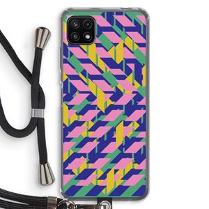 CaseCompany Skew Blush 1: Samsung Galaxy A22 5G Transparant Hoesje met koord