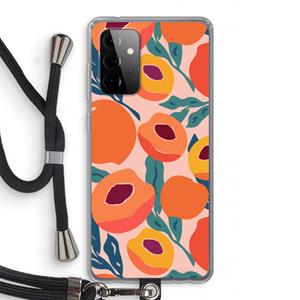 CaseCompany Perzik: Samsung Galaxy A72 5G Transparant Hoesje met koord