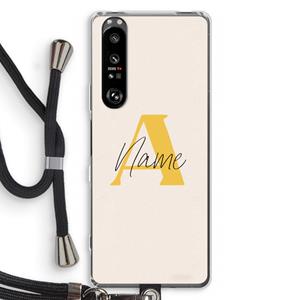 CaseCompany Amber Script: Sony Xperia 1 III Transparant Hoesje met koord