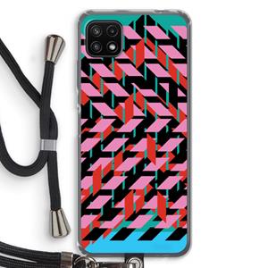 CaseCompany Skew Blush 2: Samsung Galaxy A22 5G Transparant Hoesje met koord