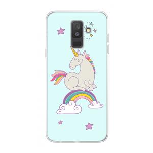 CaseCompany Regenboog eenhoorn: Samsung Galaxy A6 Plus (2018) Transparant Hoesje