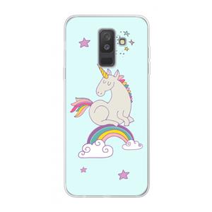 CaseCompany Regenboog eenhoorn: Samsung Galaxy A6 Plus (2018) Transparant Hoesje