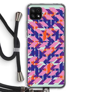CaseCompany Skew Blush 3: Samsung Galaxy A22 5G Transparant Hoesje met koord