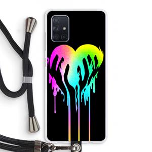 CaseCompany Hold My Heart: Samsung Galaxy A71 Transparant Hoesje met koord