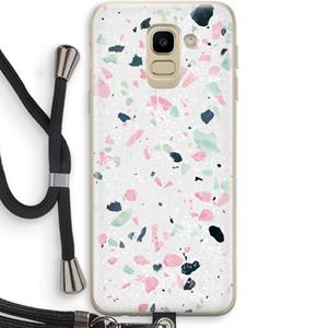 CaseCompany Terrazzo N°3: Samsung Galaxy J6 (2018) Transparant Hoesje met koord