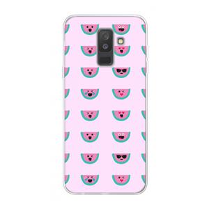 CaseCompany Smiley watermeloenprint: Samsung Galaxy A6 Plus (2018) Transparant Hoesje
