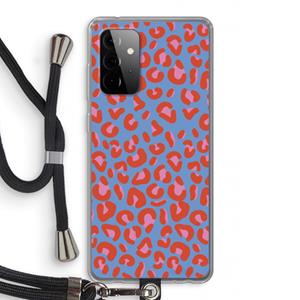 CaseCompany Leopard blue: Samsung Galaxy A72 5G Transparant Hoesje met koord
