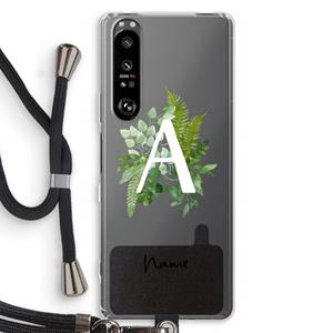 CaseCompany Green Brush: Sony Xperia 1 III Transparant Hoesje met koord