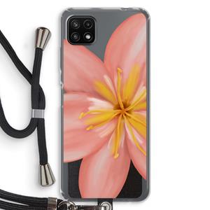 CaseCompany Pink Ellila Flower: Samsung Galaxy A22 5G Transparant Hoesje met koord
