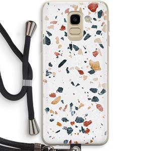 CaseCompany Terrazzo N°4: Samsung Galaxy J6 (2018) Transparant Hoesje met koord