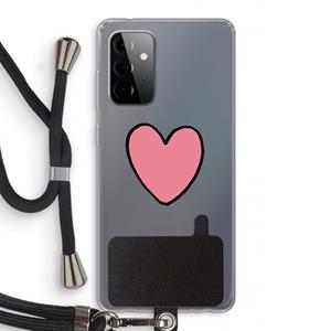CaseCompany Hartje: Samsung Galaxy A72 5G Transparant Hoesje met koord