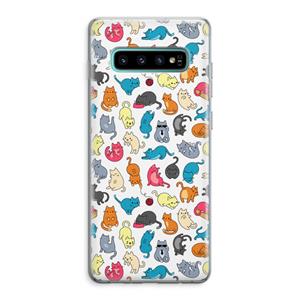 CaseCompany Kleurrijke katten: Samsung Galaxy S10 Plus Transparant Hoesje