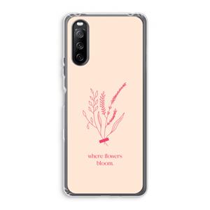 CaseCompany Where flowers bloom: Sony Xperia 10 III Transparant Hoesje