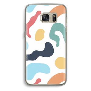 CaseCompany Memphis Shapes Blue: Samsung Galaxy S7 Transparant Hoesje