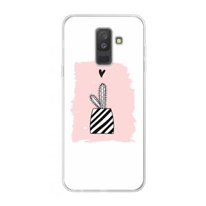 CaseCompany Zwart-wit cactus: Samsung Galaxy A6 Plus (2018) Transparant Hoesje