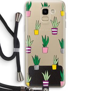 CaseCompany Sanseveria: Samsung Galaxy J6 (2018) Transparant Hoesje met koord
