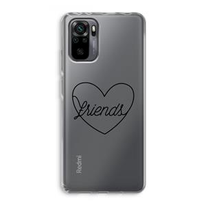 CaseCompany Friends heart black: Xiaomi Redmi Note 10 Pro Transparant Hoesje
