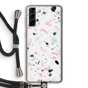 CaseCompany Terrazzo N°3: Samsung Galaxy S21 Plus Transparant Hoesje met koord