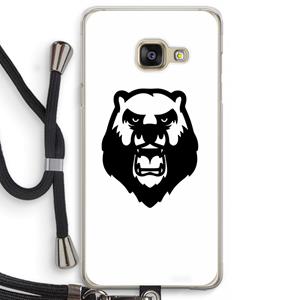 CaseCompany Angry Bear (white): Samsung Galaxy A3 (2016) Transparant Hoesje met koord
