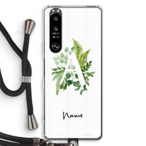 CaseCompany Green Brush: Sony Xperia 1 III Transparant Hoesje met koord
