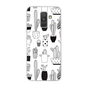 CaseCompany Cactusmotief: Samsung Galaxy A6 Plus (2018) Transparant Hoesje